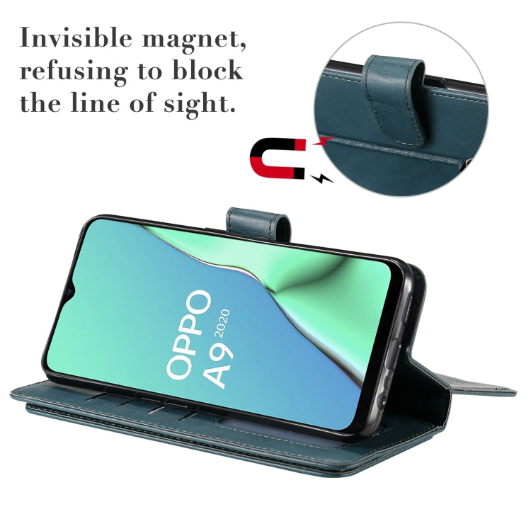 For OPPO A9 (2020) / A11x / A5 (2020) Multifunctional Magnetic Copper Buckle Horizontal Flip Solid Color Leather Case with 10 Card Slots & Wallet & Holder & Photo Frame