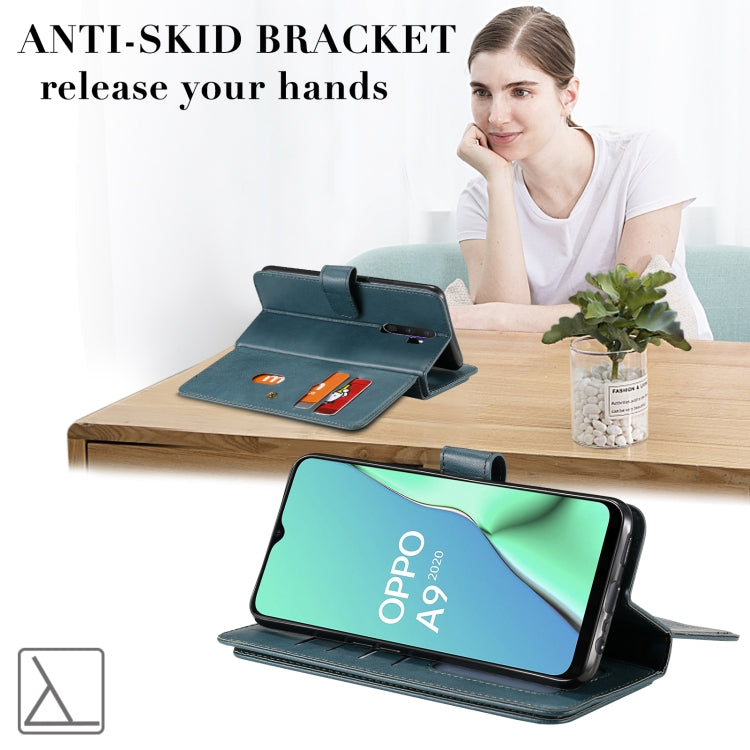 For OPPO A9 (2020) / A11x / A5 (2020) Multifunctional Magnetic Copper Buckle Horizontal Flip Solid Color Leather Case with 10 Card Slots & Wallet & Holder & Photo Frame