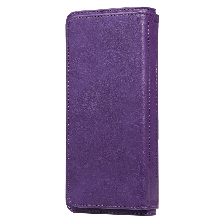 For OPPO A9 (2020) / A11x / A5 (2020) Multifunctional Magnetic Copper Buckle Horizontal Flip Solid Color Leather Case with 10 Card Slots & Wallet & Holder & Photo Frame