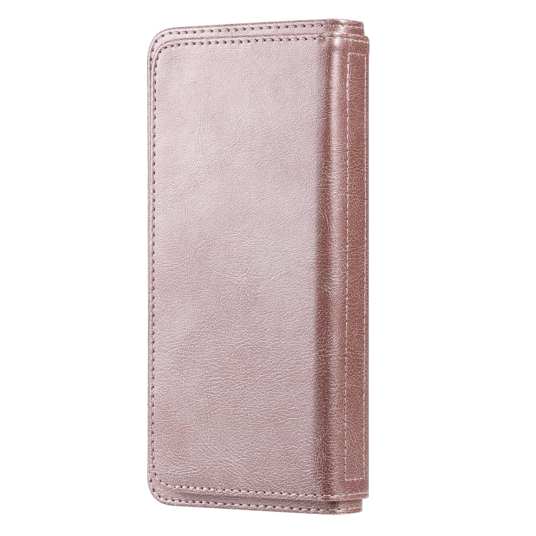 For OPPO A9 (2020) / A11x / A5 (2020) Multifunctional Magnetic Copper Buckle Horizontal Flip Solid Color Leather Case with 10 Card Slots & Wallet & Holder & Photo Frame