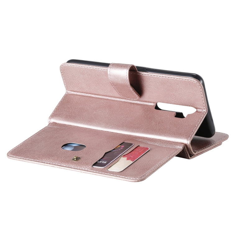 For OPPO A9 (2020) / A11x / A5 (2020) Multifunctional Magnetic Copper Buckle Horizontal Flip Solid Color Leather Case with 10 Card Slots & Wallet & Holder & Photo Frame