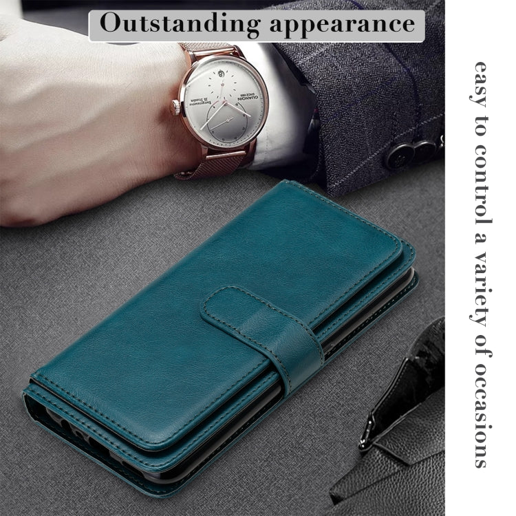 For OPPO A9 (2020) / A11x / A5 (2020) Multifunctional Magnetic Copper Buckle Horizontal Flip Solid Color Leather Case with 10 Card Slots & Wallet & Holder & Photo Frame