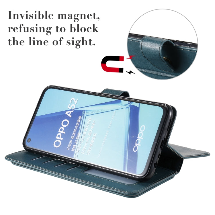 For OPPO A52 / A72 / A92 Multifunctional Magnetic Copper Buckle Horizontal Flip Solid Color Leather Case with 10 Card Slots & Wallet & Holder & Photo Frame