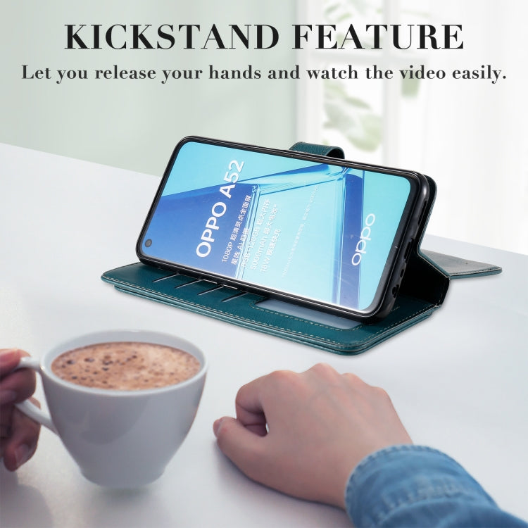 For OPPO A52 / A72 / A92 Multifunctional Magnetic Copper Buckle Horizontal Flip Solid Color Leather Case with 10 Card Slots & Wallet & Holder & Photo Frame