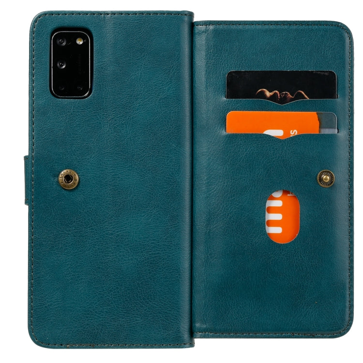 For OPPO A52 / A72 / A92 Multifunctional Magnetic Copper Buckle Horizontal Flip Solid Color Leather Case with 10 Card Slots & Wallet & Holder & Photo Frame