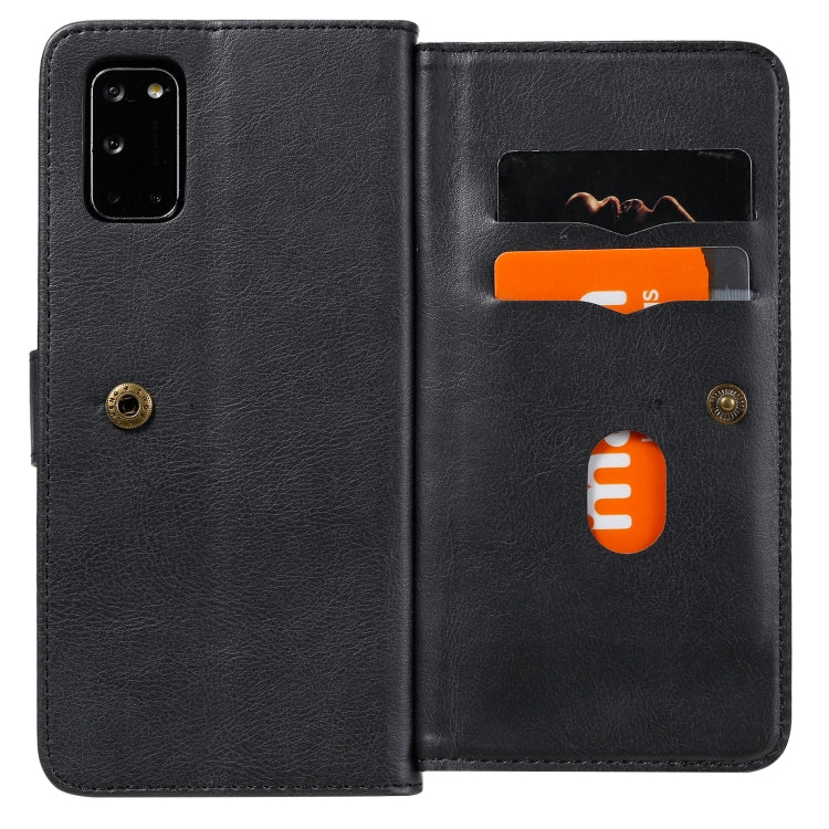 For OPPO A52 / A72 / A92 Multifunctional Magnetic Copper Buckle Horizontal Flip Solid Color Leather Case with 10 Card Slots & Wallet & Holder & Photo Frame