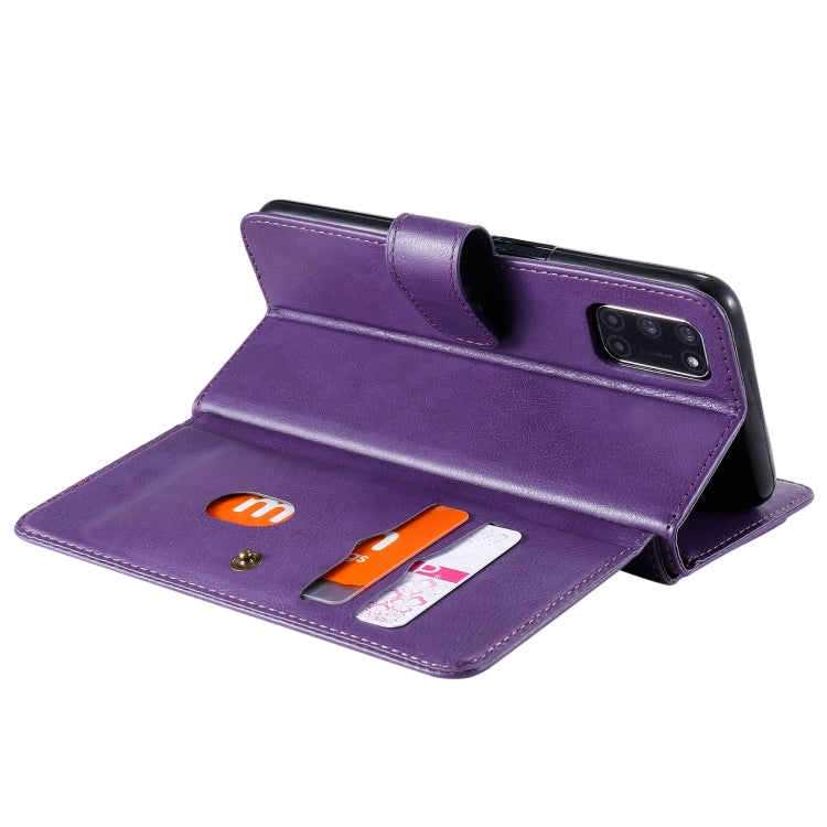 For OPPO A52 / A72 / A92 Multifunctional Magnetic Copper Buckle Horizontal Flip Solid Color Leather Case with 10 Card Slots & Wallet & Holder & Photo Frame