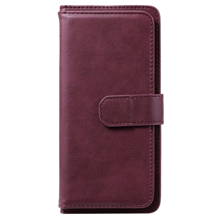 For OPPO Realme 6 Multifunctional Magnetic Copper Buckle Horizontal Flip Solid Color Leather Case with 10 Card Slots & Wallet & Holder & Photo Frame