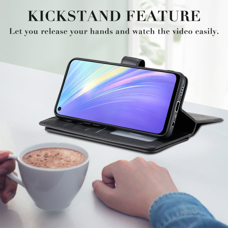 For OPPO Realme 6 Multifunctional Magnetic Copper Buckle Horizontal Flip Solid Color Leather Case with 10 Card Slots & Wallet & Holder & Photo Frame