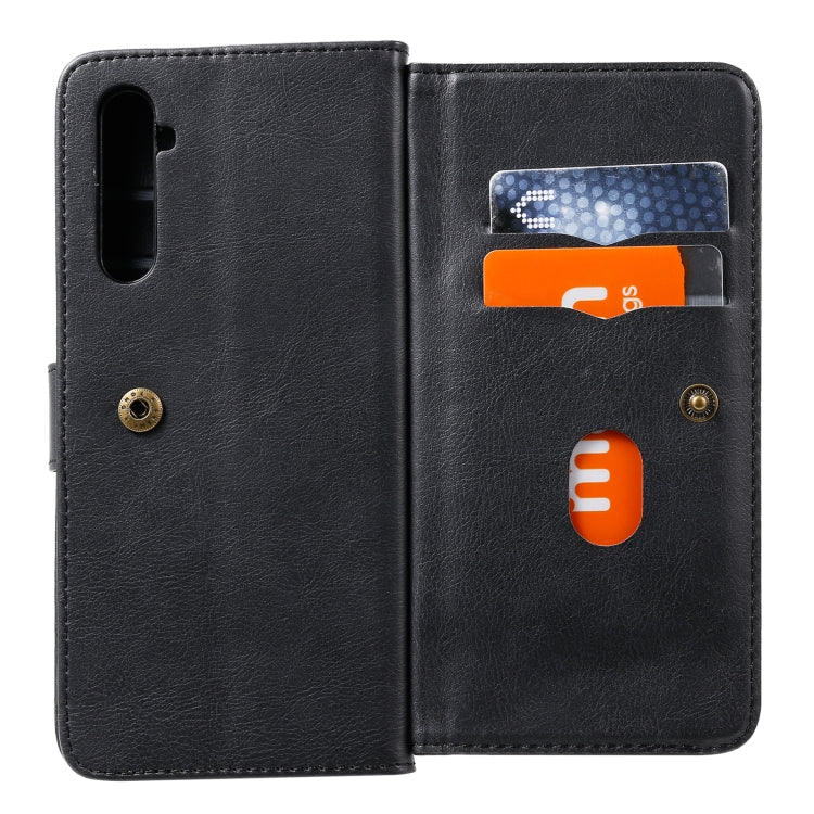 For OPPO Realme 6 Multifunctional Magnetic Copper Buckle Horizontal Flip Solid Color Leather Case with 10 Card Slots & Wallet & Holder & Photo Frame
