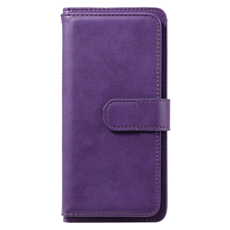 For OPPO Realme 6 Multifunctional Magnetic Copper Buckle Horizontal Flip Solid Color Leather Case with 10 Card Slots & Wallet & Holder & Photo Frame