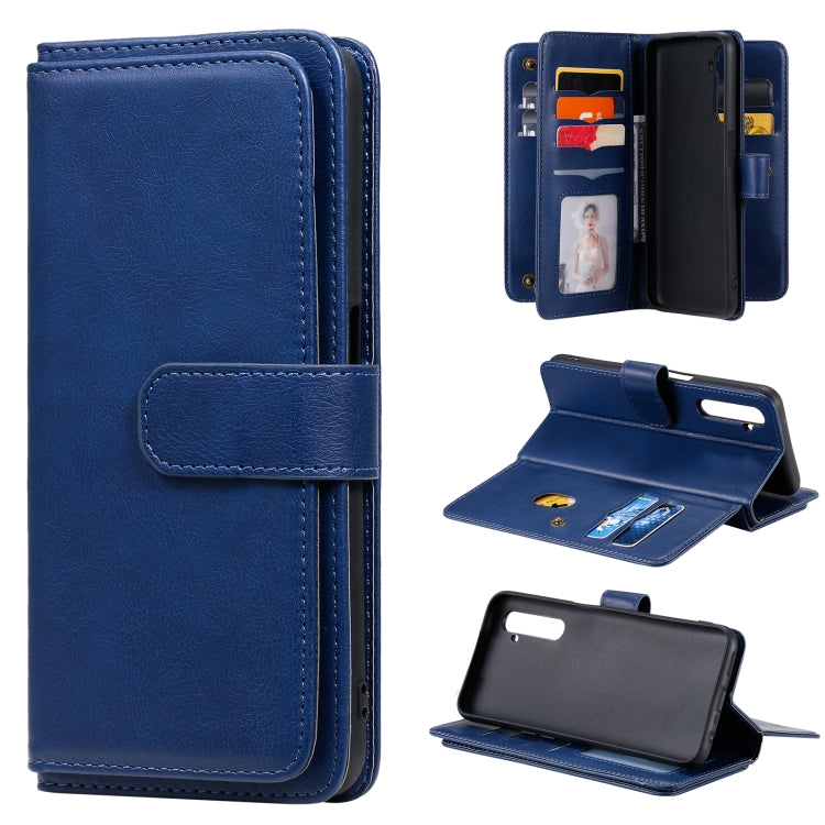For OPPO Realme 6 Multifunctional Magnetic Copper Buckle Horizontal Flip Solid Color Leather Case with 10 Card Slots & Wallet & Holder & Photo Frame