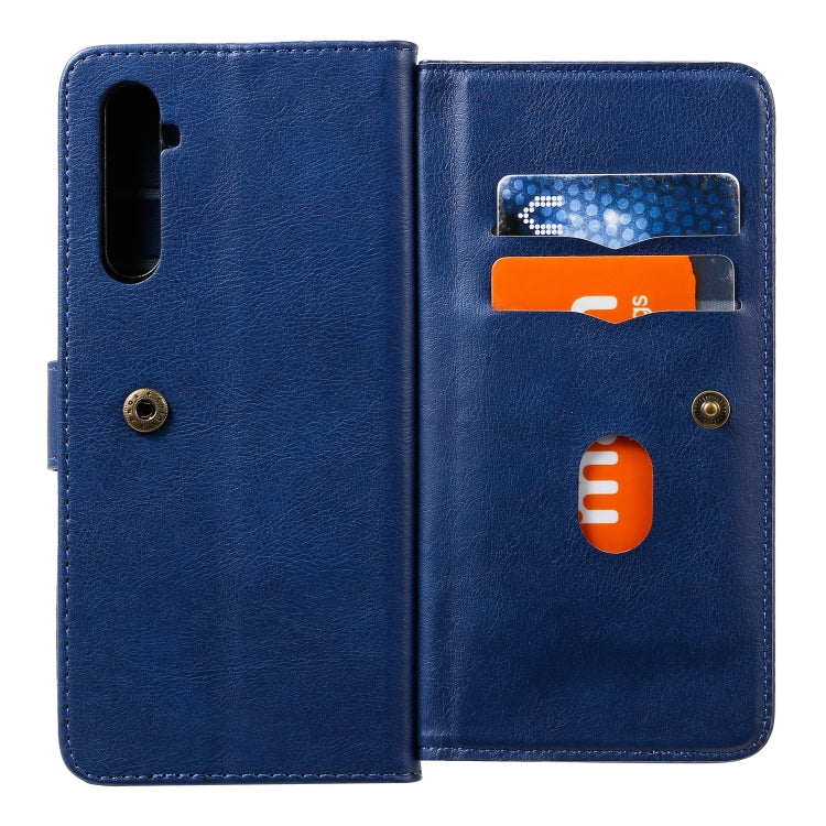 For OPPO Realme 6 Multifunctional Magnetic Copper Buckle Horizontal Flip Solid Color Leather Case with 10 Card Slots & Wallet & Holder & Photo Frame