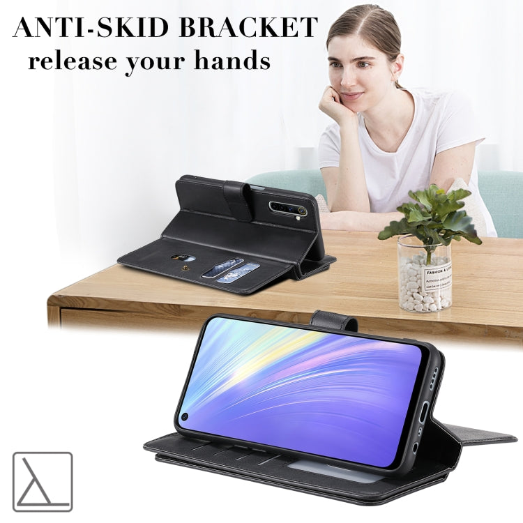 For OPPO Realme 6 Multifunctional Magnetic Copper Buckle Horizontal Flip Solid Color Leather Case with 10 Card Slots & Wallet & Holder & Photo Frame