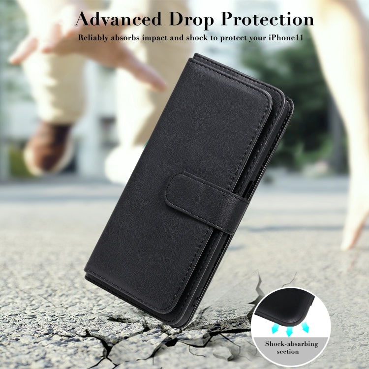 For OPPO Realme 6 Multifunctional Magnetic Copper Buckle Horizontal Flip Solid Color Leather Case with 10 Card Slots & Wallet & Holder & Photo Frame