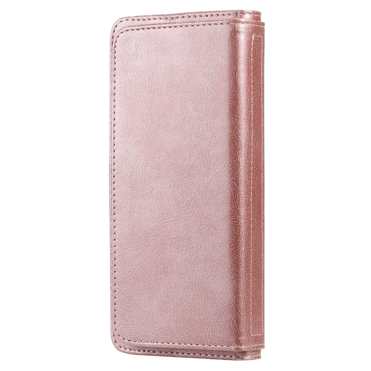 For OPPO Realme 6 Multifunctional Magnetic Copper Buckle Horizontal Flip Solid Color Leather Case with 10 Card Slots & Wallet & Holder & Photo Frame