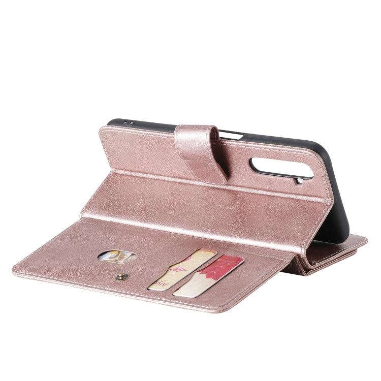 For OPPO Realme 6 Multifunctional Magnetic Copper Buckle Horizontal Flip Solid Color Leather Case with 10 Card Slots & Wallet & Holder & Photo Frame