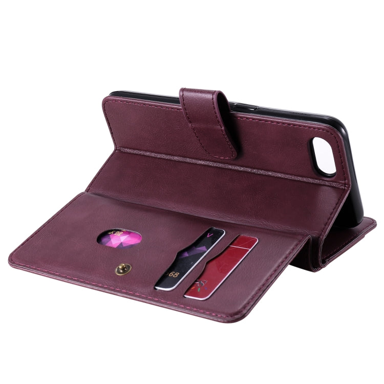 For OPPO A1k / Realme C2 Multifunctional Magnetic Copper Buckle Horizontal Flip Solid Color Leather Case with 10 Card Slots & Wallet & Holder & Photo Frame