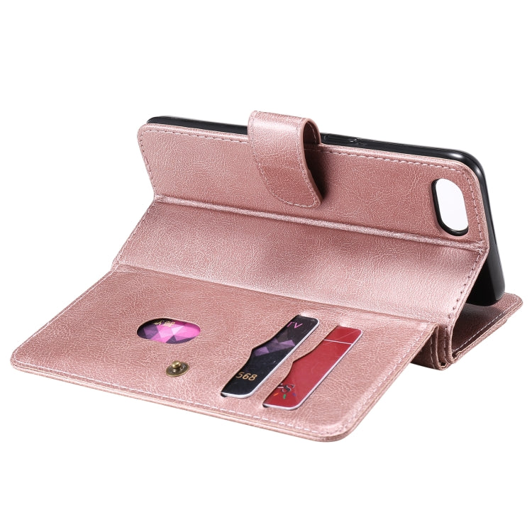 For OPPO A1k / Realme C2 Multifunctional Magnetic Copper Buckle Horizontal Flip Solid Color Leather Case with 10 Card Slots & Wallet & Holder & Photo Frame