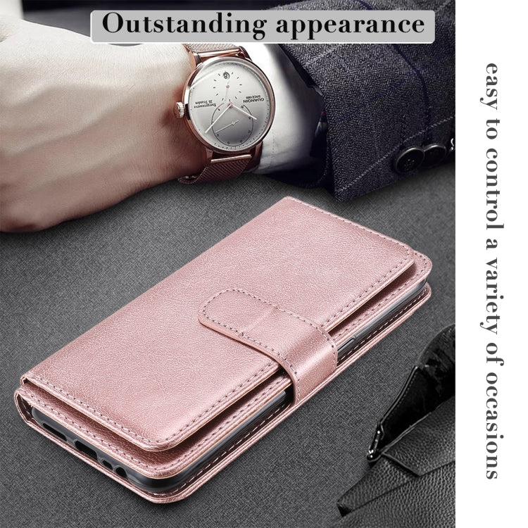 For OPPO A1k / Realme C2 Multifunctional Magnetic Copper Buckle Horizontal Flip Solid Color Leather Case with 10 Card Slots & Wallet & Holder & Photo Frame