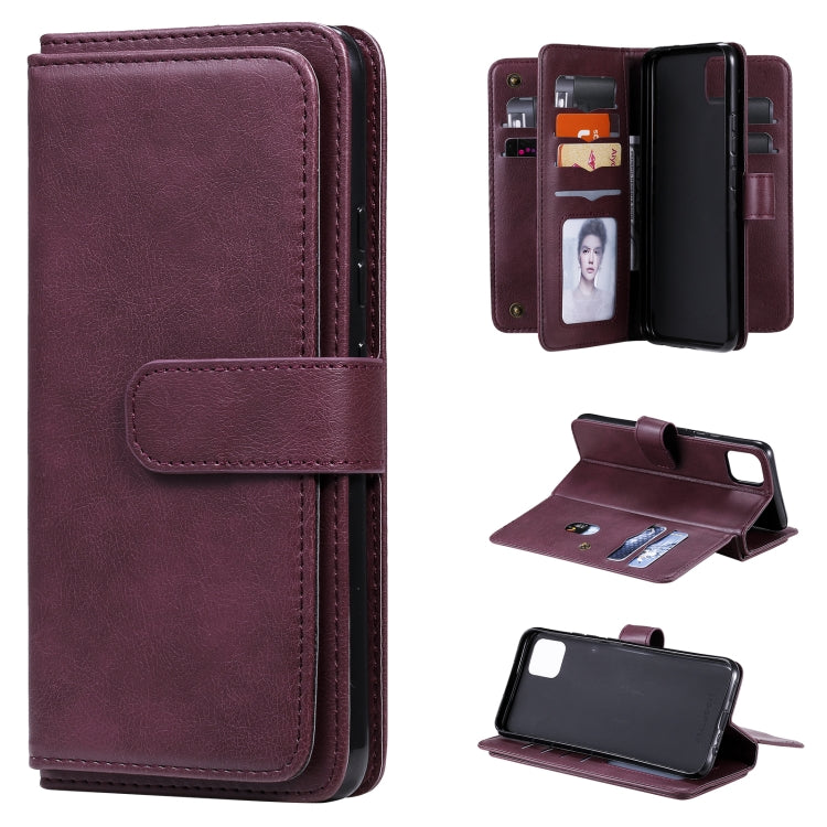 For OPPO Realme C11 Multifunctional Magnetic Copper Buckle Horizontal Flip Solid Color Leather Case with 10 Card Slots & Wallet & Holder & Photo Frame