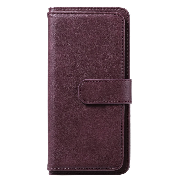 For OPPO Realme C11 Multifunctional Magnetic Copper Buckle Horizontal Flip Solid Color Leather Case with 10 Card Slots & Wallet & Holder & Photo Frame