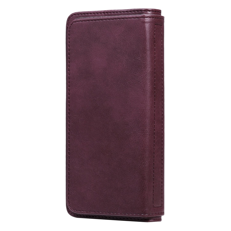 For OPPO Realme C11 Multifunctional Magnetic Copper Buckle Horizontal Flip Solid Color Leather Case with 10 Card Slots & Wallet & Holder & Photo Frame