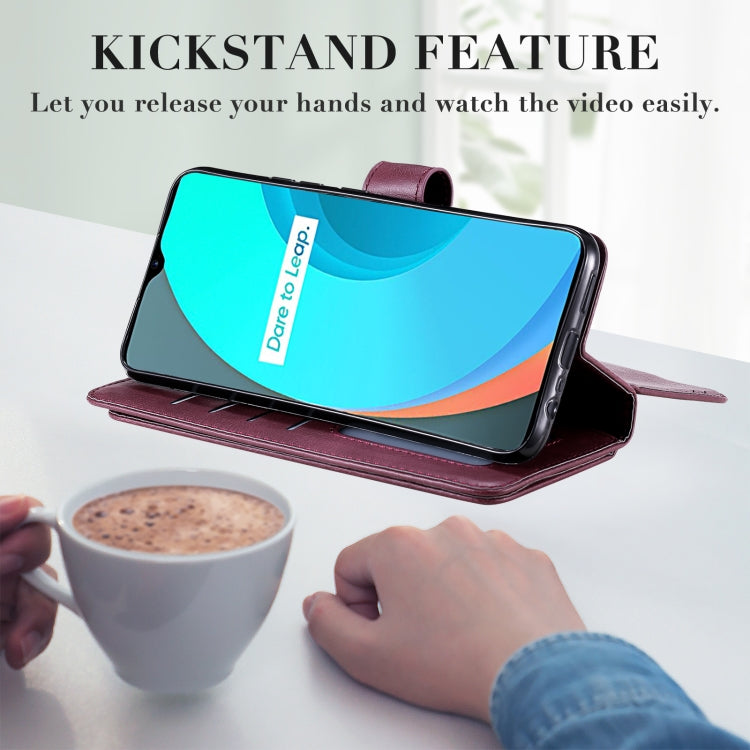 For OPPO Realme C11 Multifunctional Magnetic Copper Buckle Horizontal Flip Solid Color Leather Case with 10 Card Slots & Wallet & Holder & Photo Frame