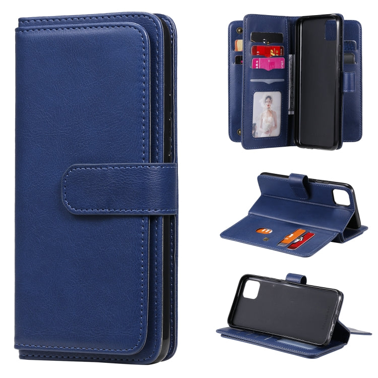 For OPPO Realme C11 Multifunctional Magnetic Copper Buckle Horizontal Flip Solid Color Leather Case with 10 Card Slots & Wallet & Holder & Photo Frame