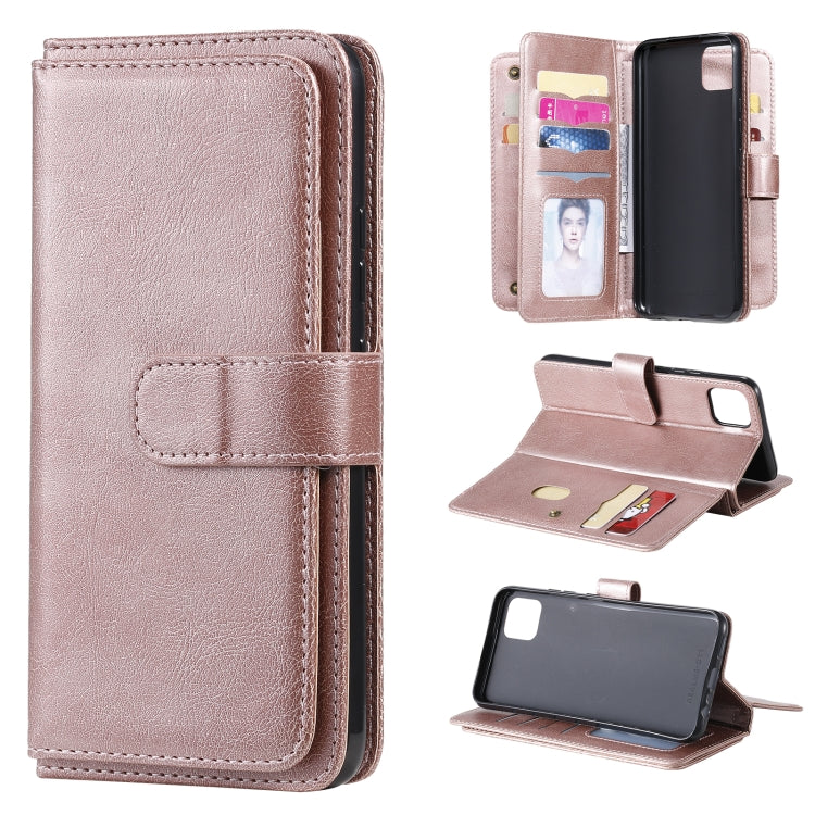 For OPPO Realme C11 Multifunctional Magnetic Copper Buckle Horizontal Flip Solid Color Leather Case with 10 Card Slots & Wallet & Holder & Photo Frame