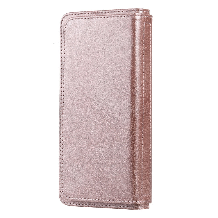 For OPPO Realme C11 Multifunctional Magnetic Copper Buckle Horizontal Flip Solid Color Leather Case with 10 Card Slots & Wallet & Holder & Photo Frame