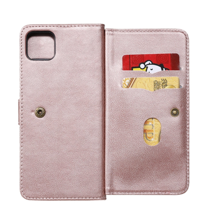 For OPPO Realme C11 Multifunctional Magnetic Copper Buckle Horizontal Flip Solid Color Leather Case with 10 Card Slots & Wallet & Holder & Photo Frame