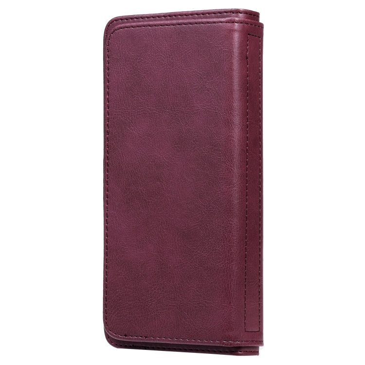 For OPPO Realme C15 Multifunctional Magnetic Copper Buckle Horizontal Flip Solid Color Leather Case with 10 Card Slots & Wallet & Holder & Photo Frame