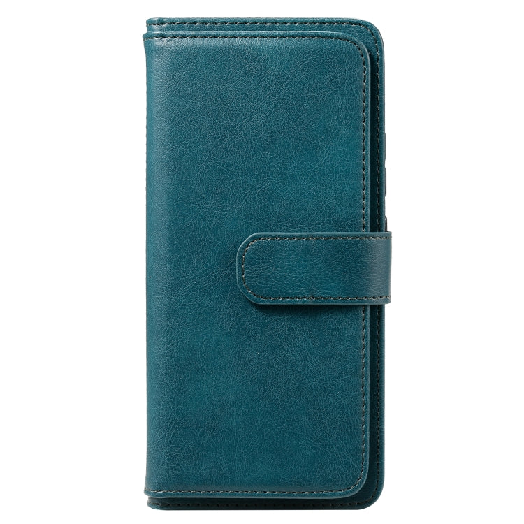 For OPPO Realme C15 Multifunctional Magnetic Copper Buckle Horizontal Flip Solid Color Leather Case with 10 Card Slots & Wallet & Holder & Photo Frame