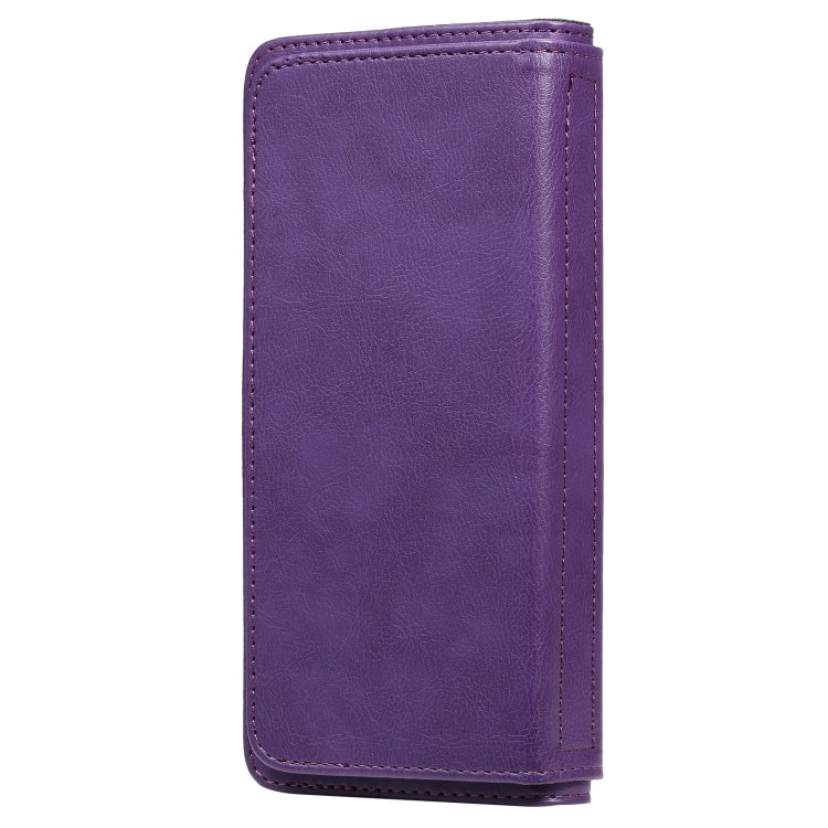 For OPPO Realme C15 Multifunctional Magnetic Copper Buckle Horizontal Flip Solid Color Leather Case with 10 Card Slots & Wallet & Holder & Photo Frame