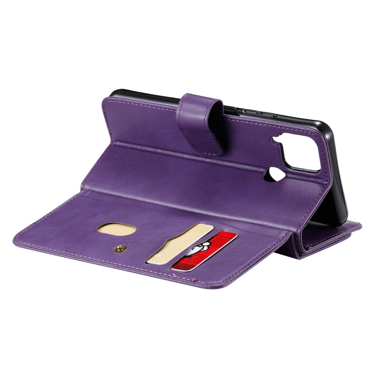 For OPPO Realme C15 Multifunctional Magnetic Copper Buckle Horizontal Flip Solid Color Leather Case with 10 Card Slots & Wallet & Holder & Photo Frame