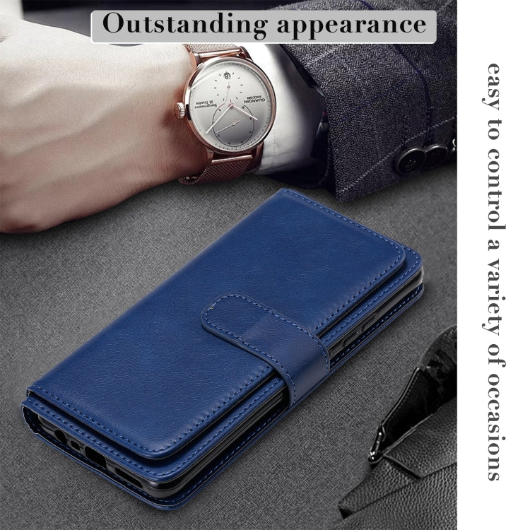 For OPPO Realme C15 Multifunctional Magnetic Copper Buckle Horizontal Flip Solid Color Leather Case with 10 Card Slots & Wallet & Holder & Photo Frame