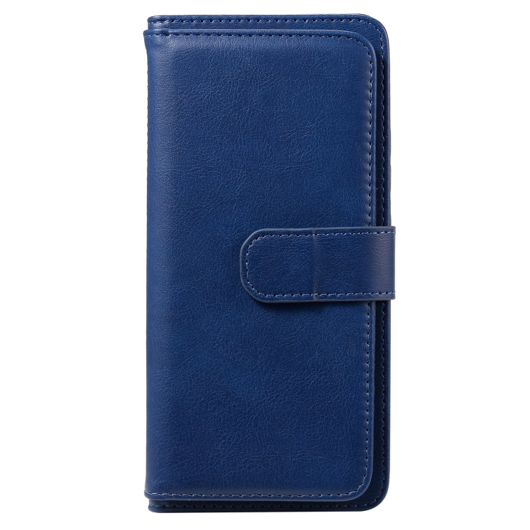 For OPPO Realme C15 Multifunctional Magnetic Copper Buckle Horizontal Flip Solid Color Leather Case with 10 Card Slots & Wallet & Holder & Photo Frame