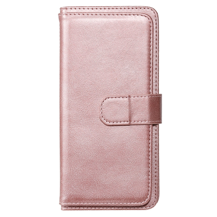 For OPPO Realme C15 Multifunctional Magnetic Copper Buckle Horizontal Flip Solid Color Leather Case with 10 Card Slots & Wallet & Holder & Photo Frame