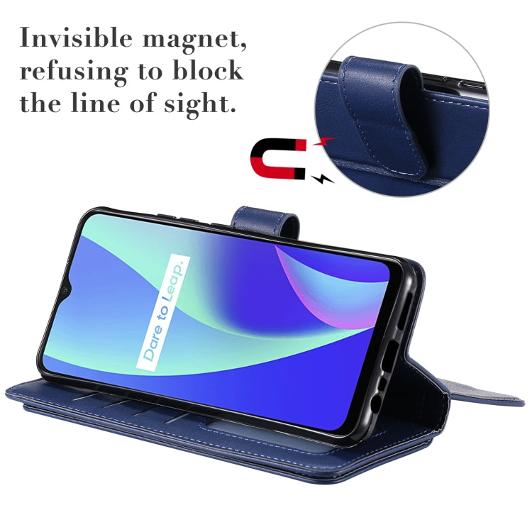 For OPPO Realme C15 Multifunctional Magnetic Copper Buckle Horizontal Flip Solid Color Leather Case with 10 Card Slots & Wallet & Holder & Photo Frame