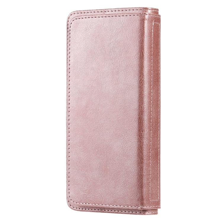 For OPPO Realme C15 Multifunctional Magnetic Copper Buckle Horizontal Flip Solid Color Leather Case with 10 Card Slots & Wallet & Holder & Photo Frame