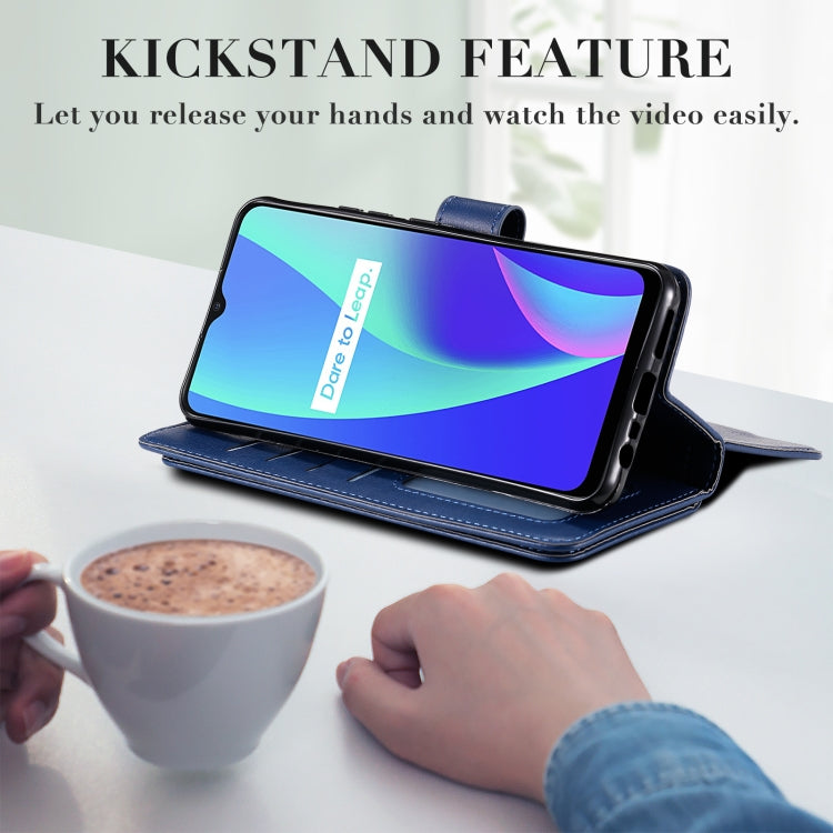 For OPPO Realme C15 Multifunctional Magnetic Copper Buckle Horizontal Flip Solid Color Leather Case with 10 Card Slots & Wallet & Holder & Photo Frame