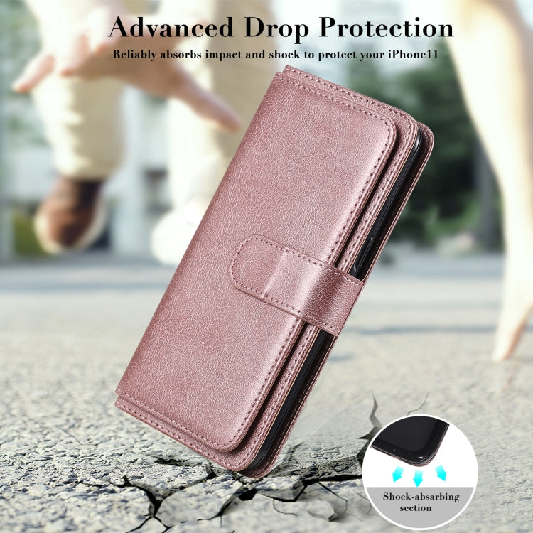 For OPPO Realme 3 / 3i Multifunctional Magnetic Copper Buckle Horizontal Flip Solid Color Leather Case with 10 Card Slots & Wallet & Holder & Photo Frame