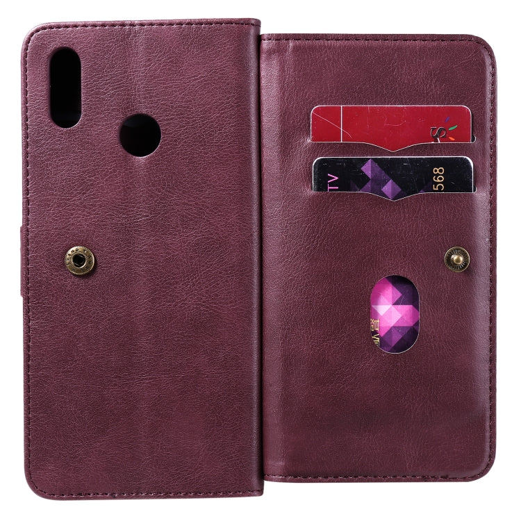 For OPPO Realme 3 / 3i Multifunctional Magnetic Copper Buckle Horizontal Flip Solid Color Leather Case with 10 Card Slots & Wallet & Holder & Photo Frame