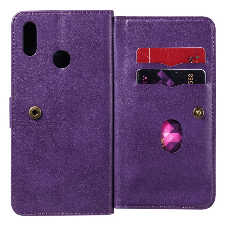 For OPPO Realme 3 / 3i Multifunctional Magnetic Copper Buckle Horizontal Flip Solid Color Leather Case with 10 Card Slots & Wallet & Holder & Photo Frame