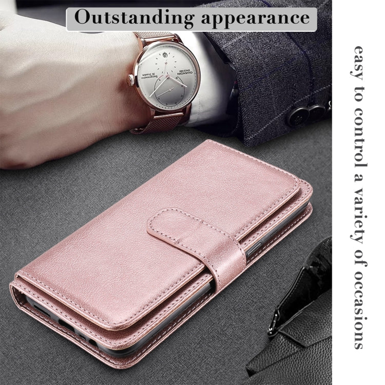 For OPPO Realme 3 / 3i Multifunctional Magnetic Copper Buckle Horizontal Flip Solid Color Leather Case with 10 Card Slots & Wallet & Holder & Photo Frame