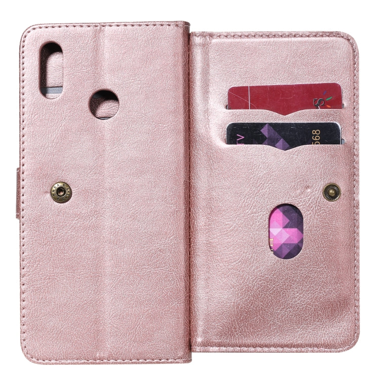 For OPPO Realme 3 / 3i Multifunctional Magnetic Copper Buckle Horizontal Flip Solid Color Leather Case with 10 Card Slots & Wallet & Holder & Photo Frame