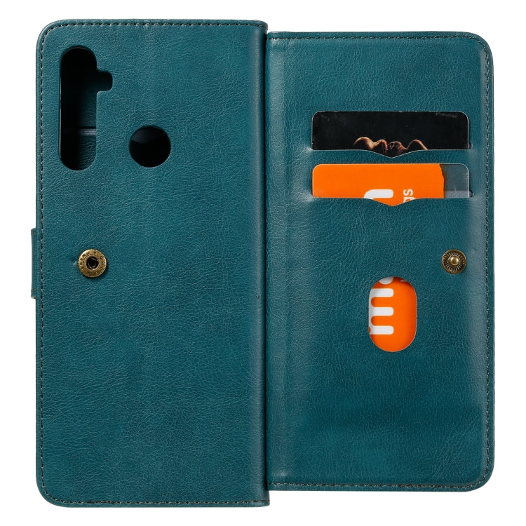 For OPPO Realme 5 Multifunctional Magnetic Copper Buckle Horizontal Flip Solid Color Leather Case with 10 Card Slots & Wallet & Holder & Photo Frame