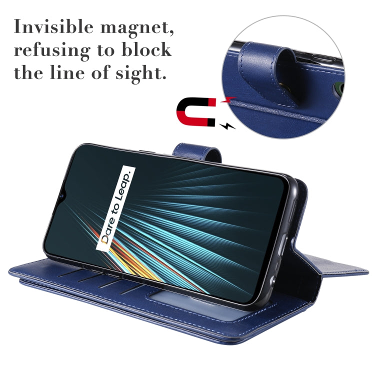 For OPPO Realme 5 Multifunctional Magnetic Copper Buckle Horizontal Flip Solid Color Leather Case with 10 Card Slots & Wallet & Holder & Photo Frame