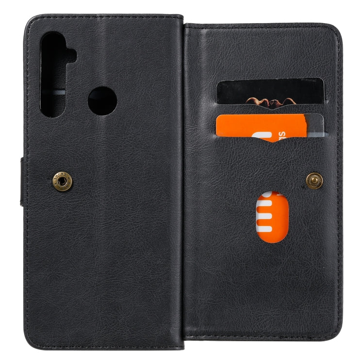 For OPPO Realme 5 Multifunctional Magnetic Copper Buckle Horizontal Flip Solid Color Leather Case with 10 Card Slots & Wallet & Holder & Photo Frame